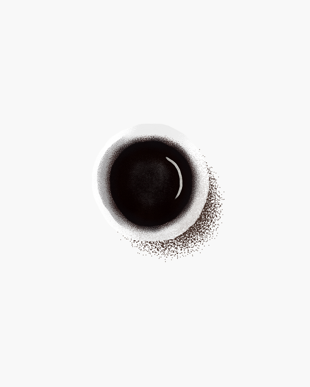 Ilustração de molho shoyu em pote, vista de cima