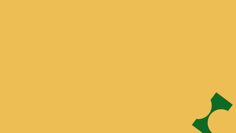 Animação da linguagem visual GINGA: faixa vermelha com círculos e forma verde sobre amarelo