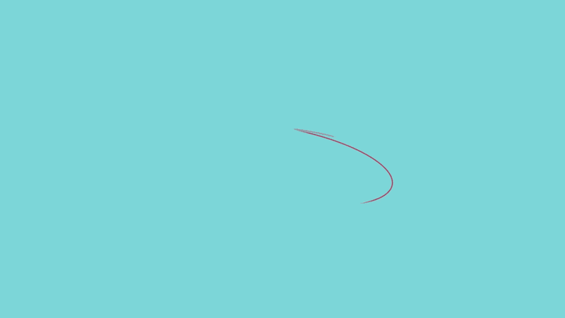 Animação da linguagem visual GINGA: formas vermelhas e rosáceas de linhas sobre azul-claro