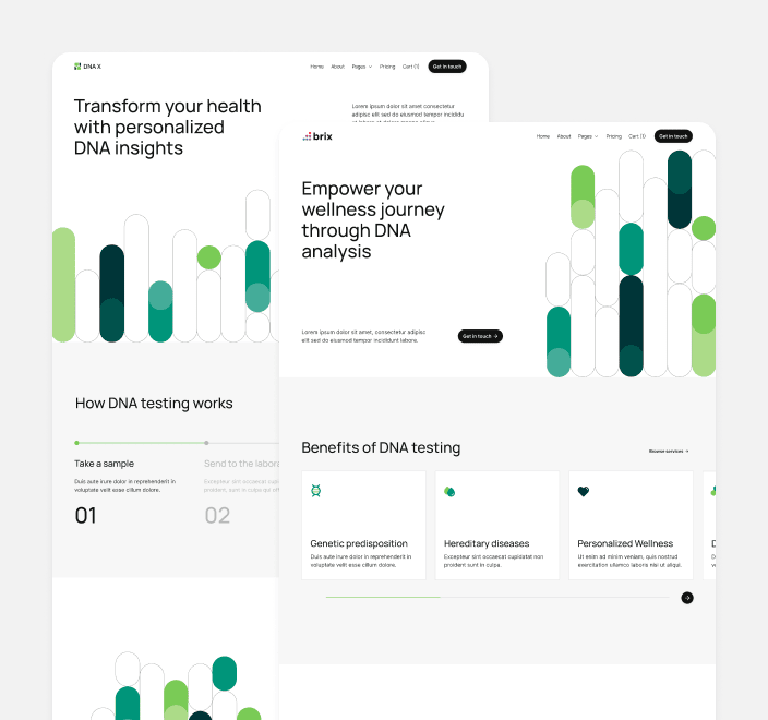 DNA X - 20 Pages Included - Health Tech Webflow Template
