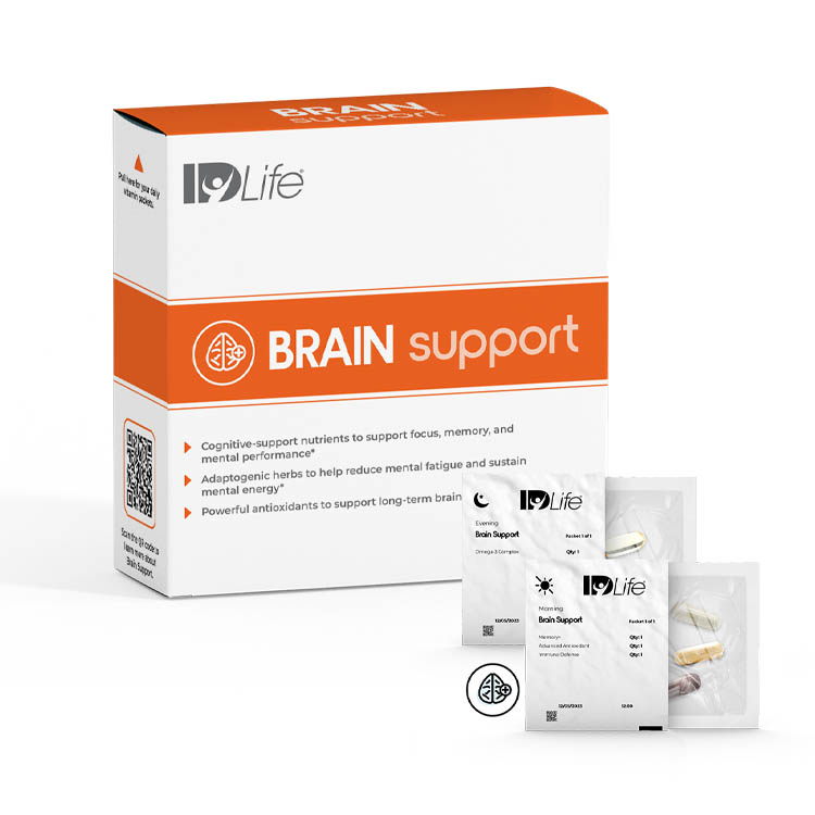 Brain Support box with morning and evening strip packs