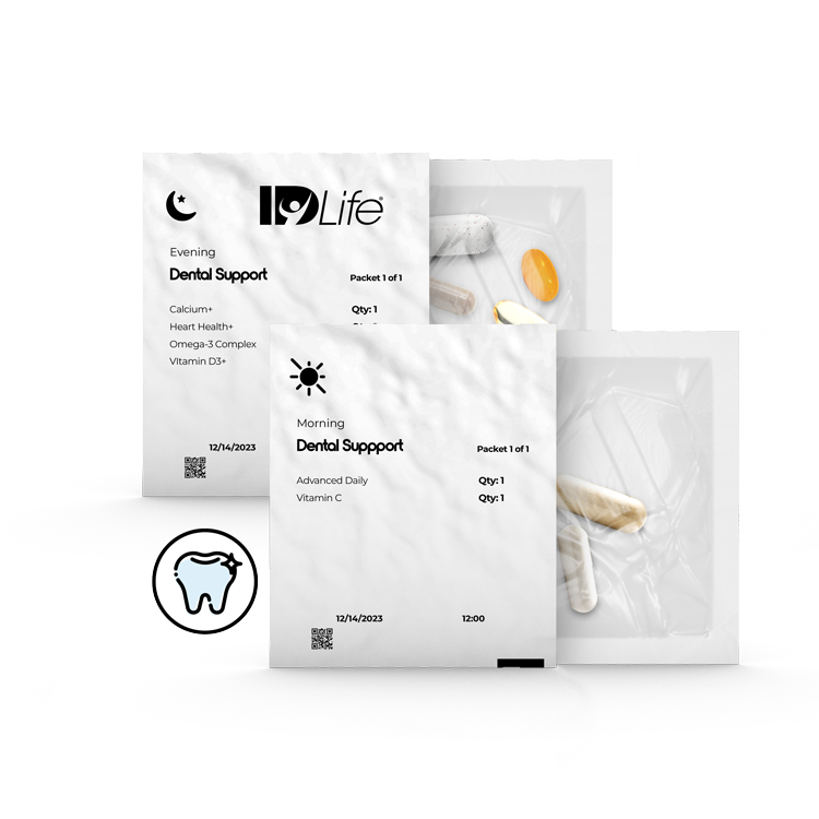 Dental Health Support morning and evening strip packs
