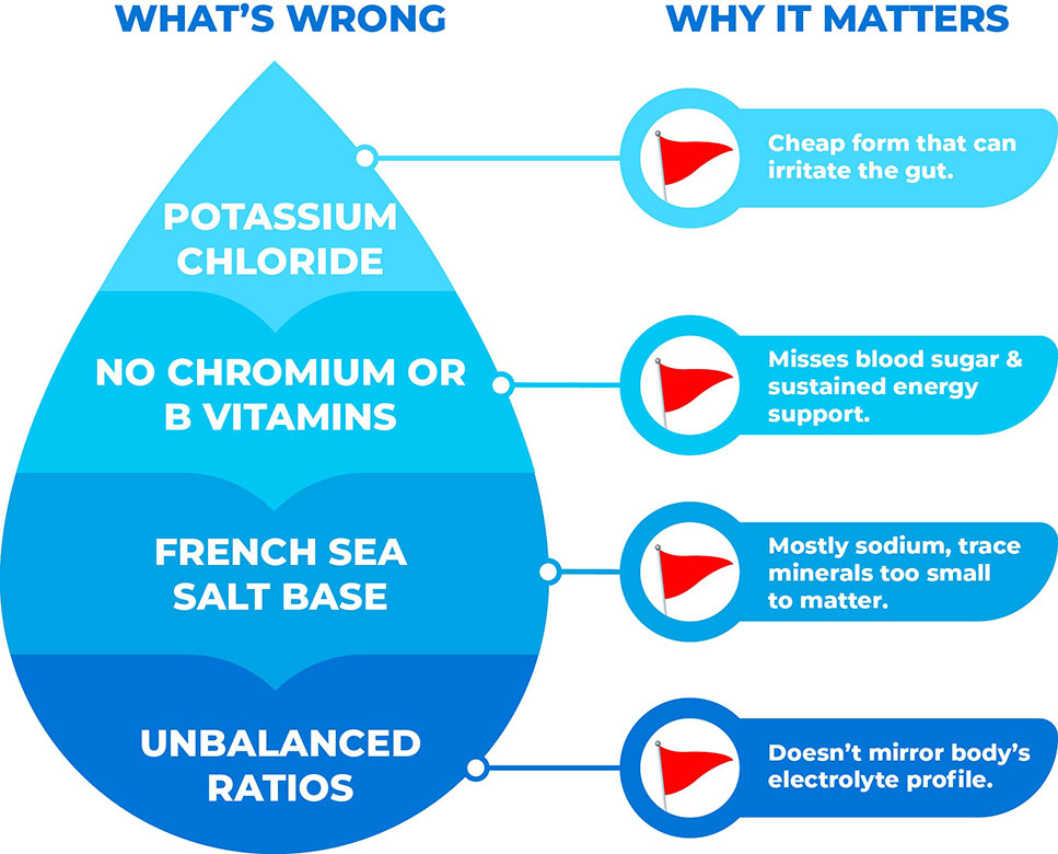 Infographic breaking down a popular hydration powder