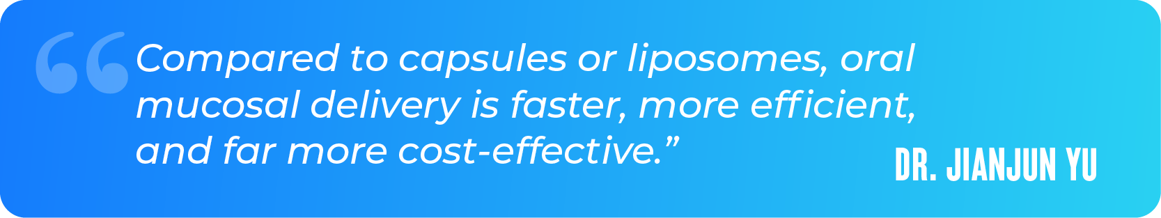 Pull quote from Dr. Yu on delivery