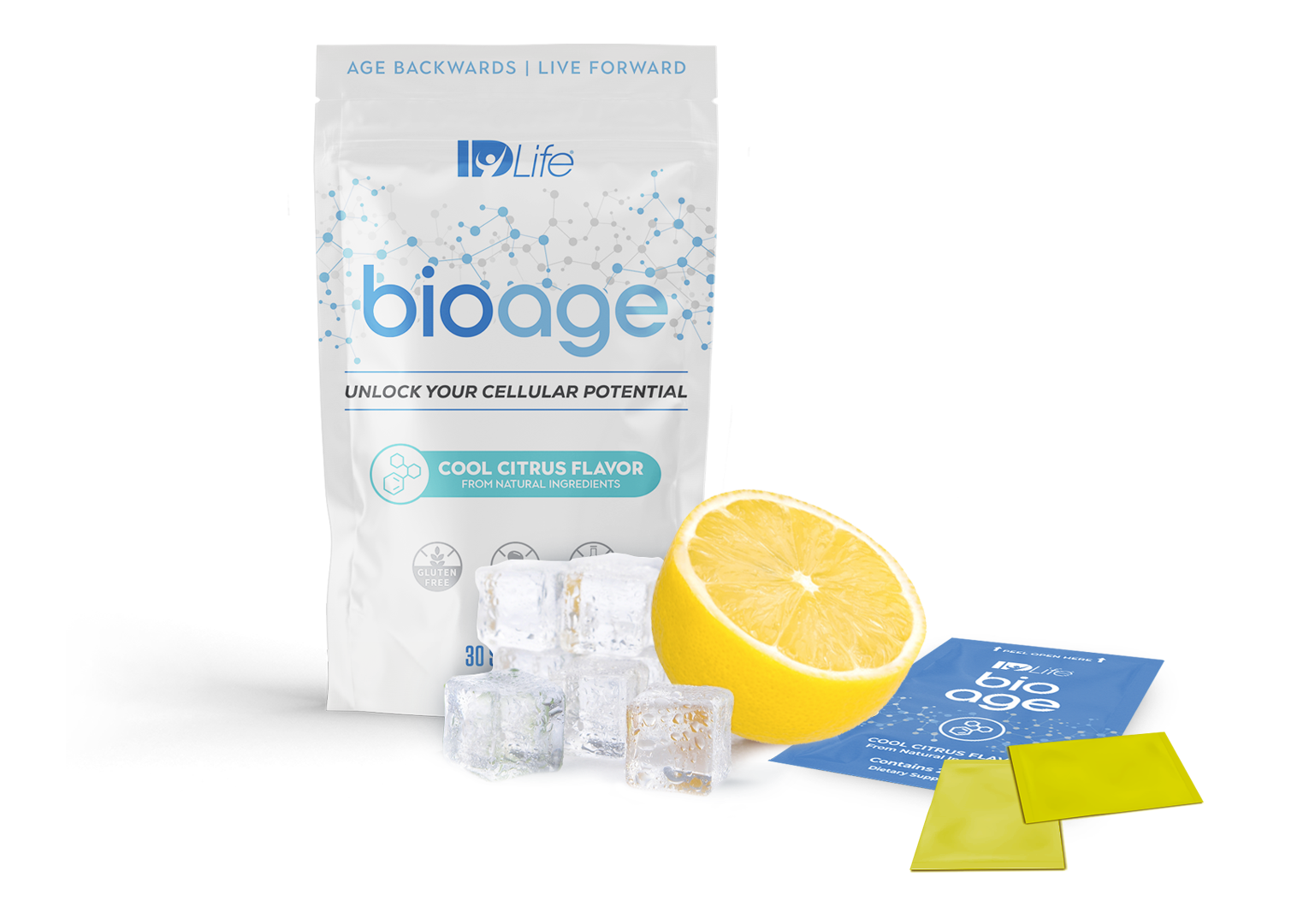 BioAge citrus bag with strips on ice
