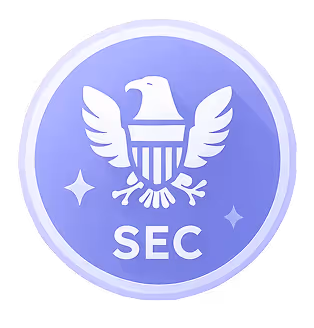 Purple circular emblem with a white eagle holding branches and the letters SEC below it.