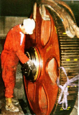 On-site large gear work