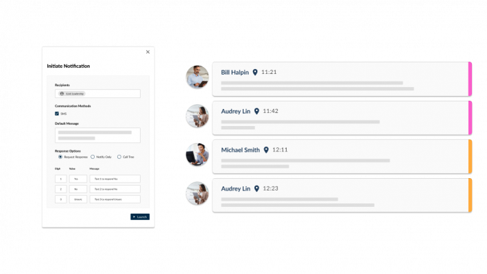 Veoci mass notification and chat comments.