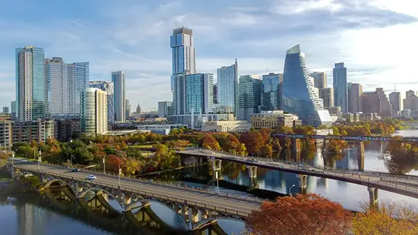 The skyline of Austin, Texas.