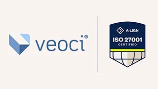 Veoci's ISO 27001 certification.