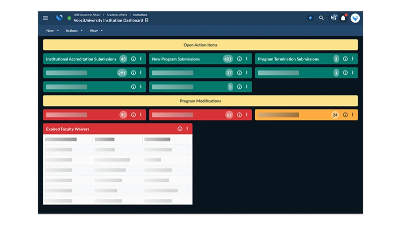 Licensing and accreditation software solution for offices of higher education.