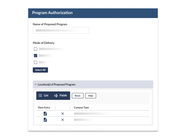 Renewal and certification software solution for offices of higher education.
