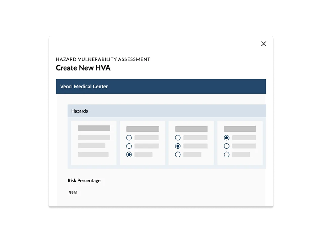 Healthcare hazard vulnerability assessment software.