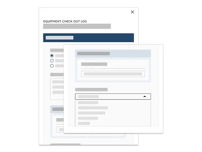 Equipment checkout log software for airports.