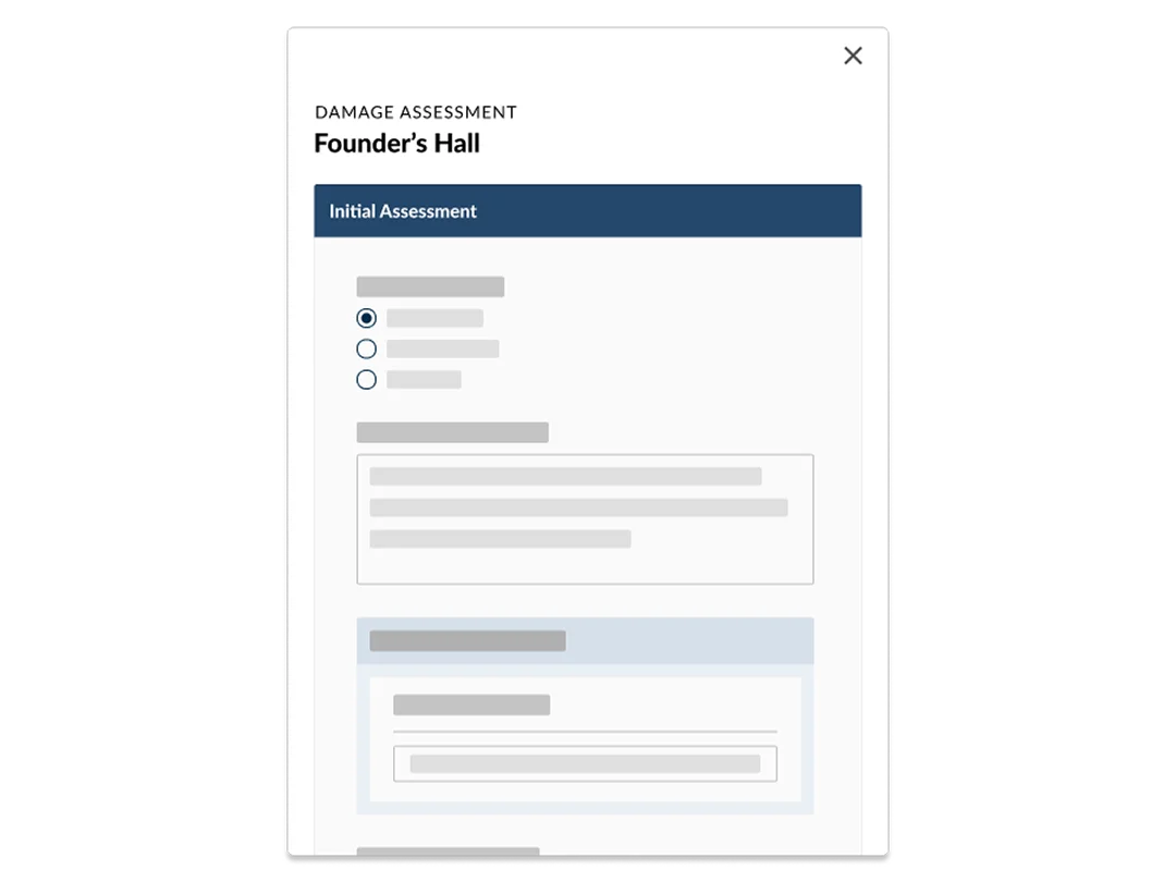 Higher education damage assessment software.