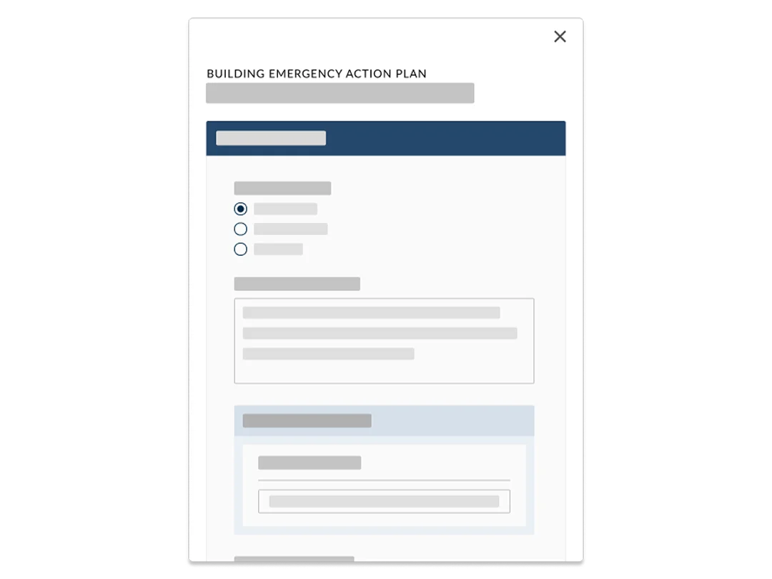 Higher education building emergency action plan software.