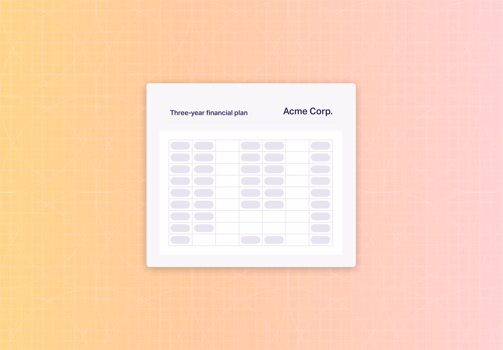 Three-year financial projection template