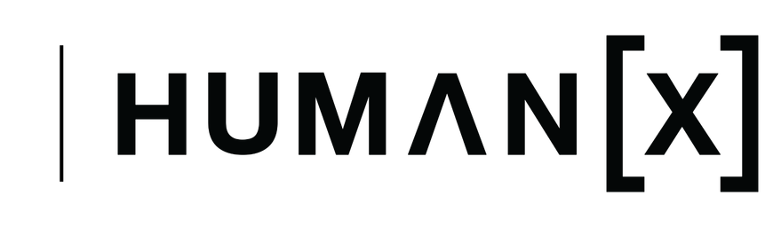 Human[x] wordmark logo in bold black font with a vertical black line on the left.