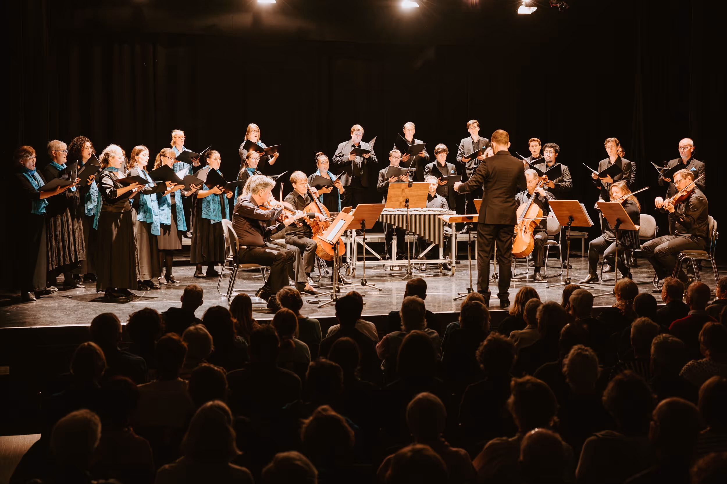 Audience watching a performance in a theatre