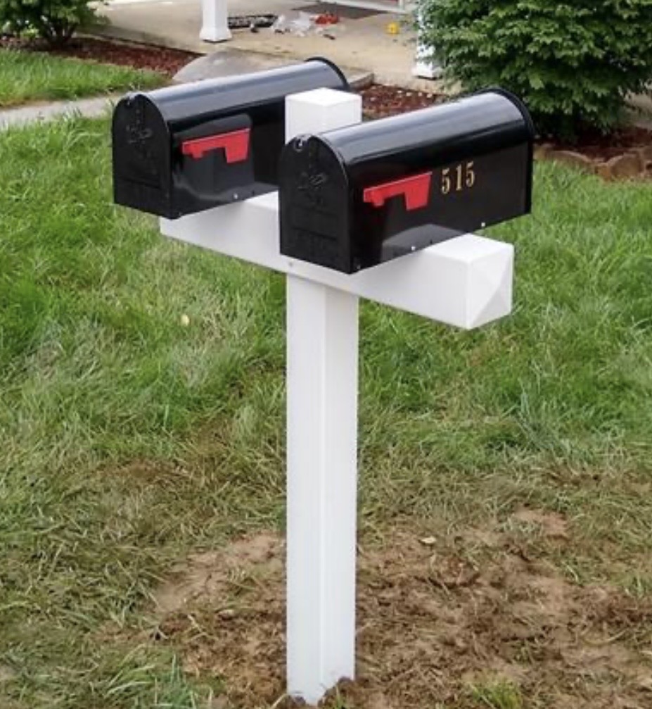 Vinyl double mailbox post