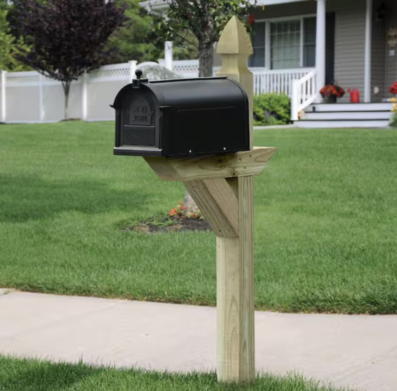 Pressure treated pine mailbox post