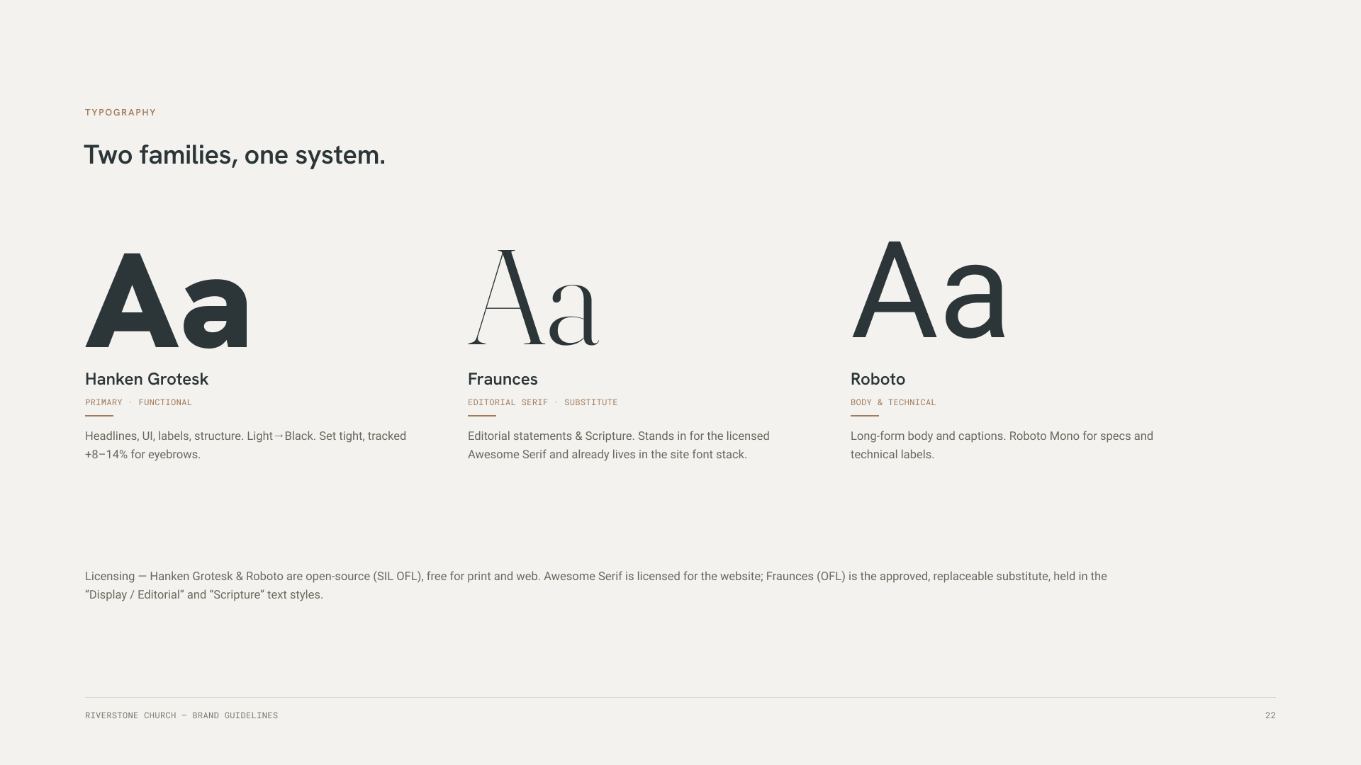 Riverstone brand guideline page (placeholder)