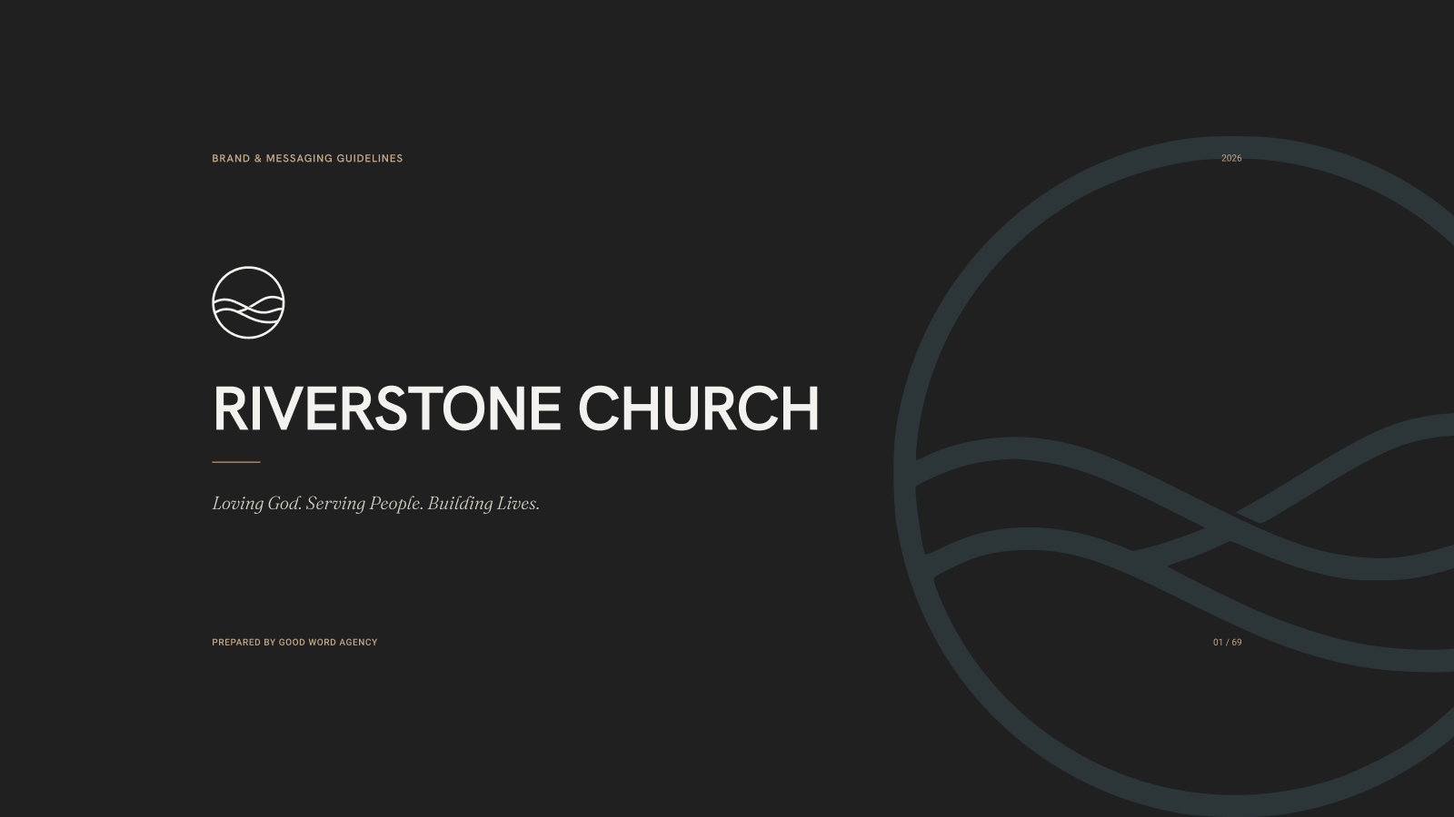 Cover of the Riverstone Church brand and messaging guidelines