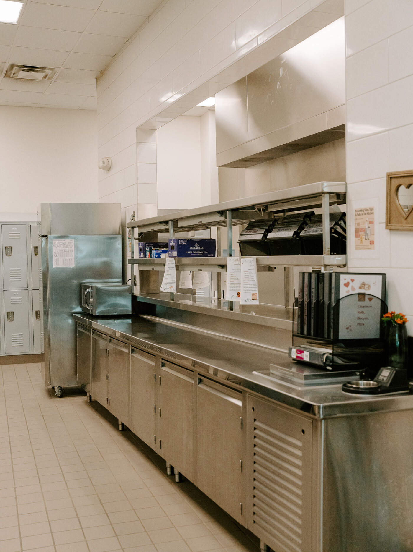 The commercial teaching kitchen at Roosevelt High School, one of the Oak Cliff Veggie Project's school sites