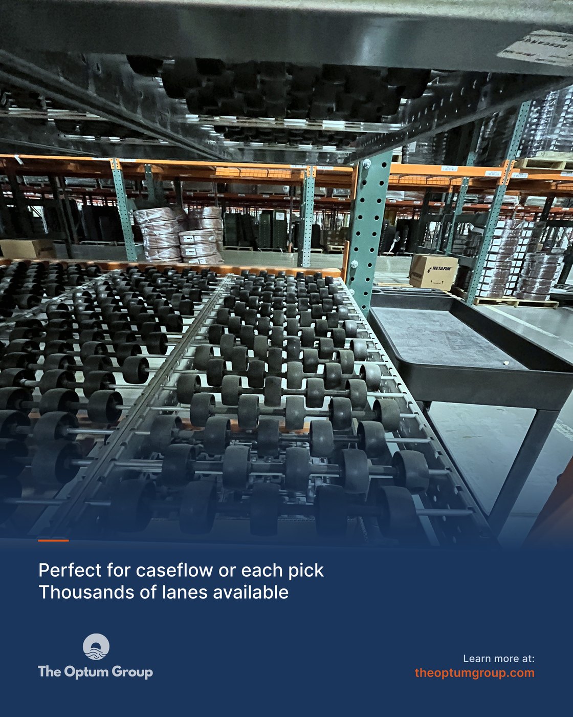 The Optum Group social post: caseflow lanes, thousands available