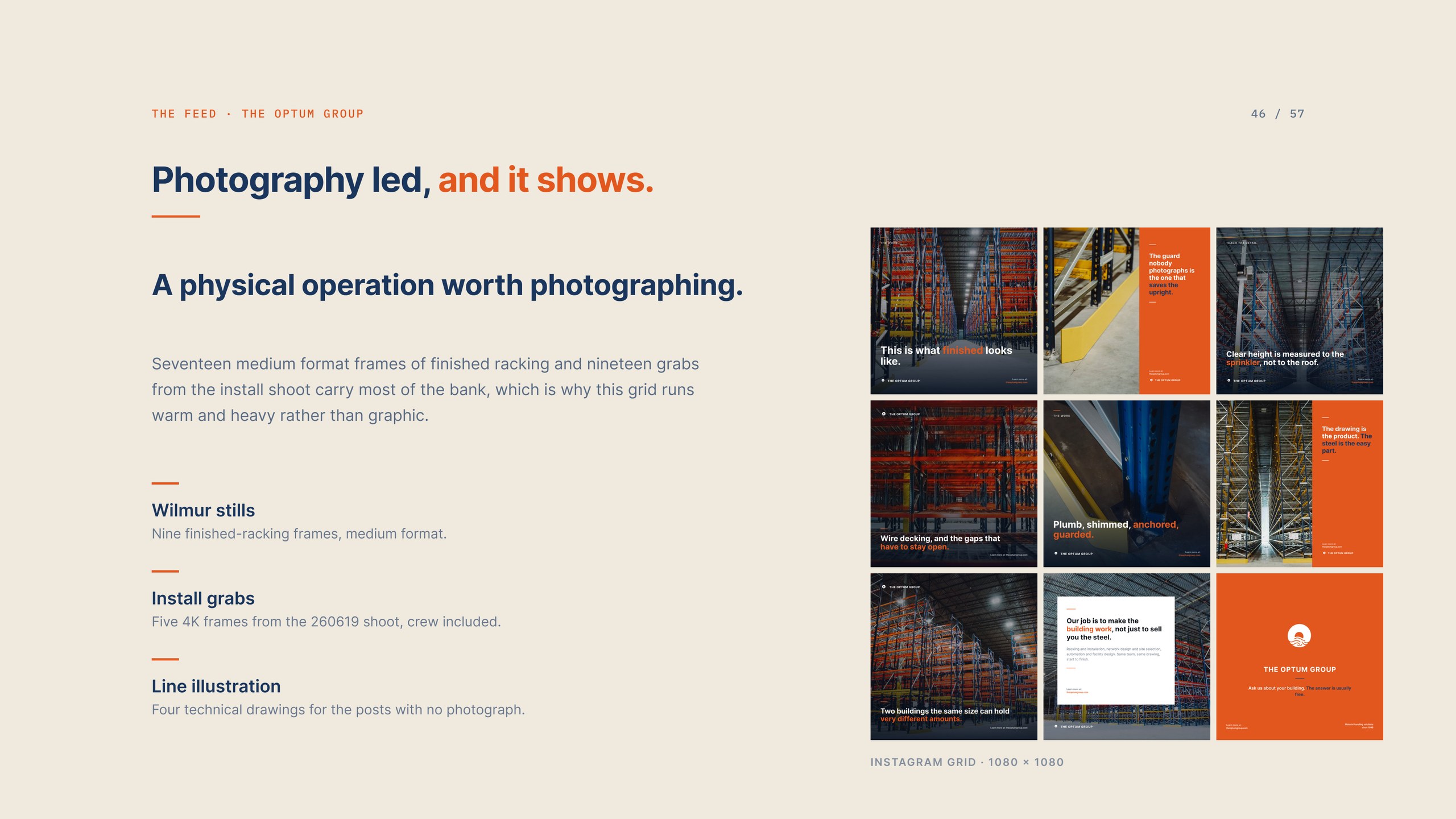 The Optum Group feed shown in the grid it will appear in, photography led