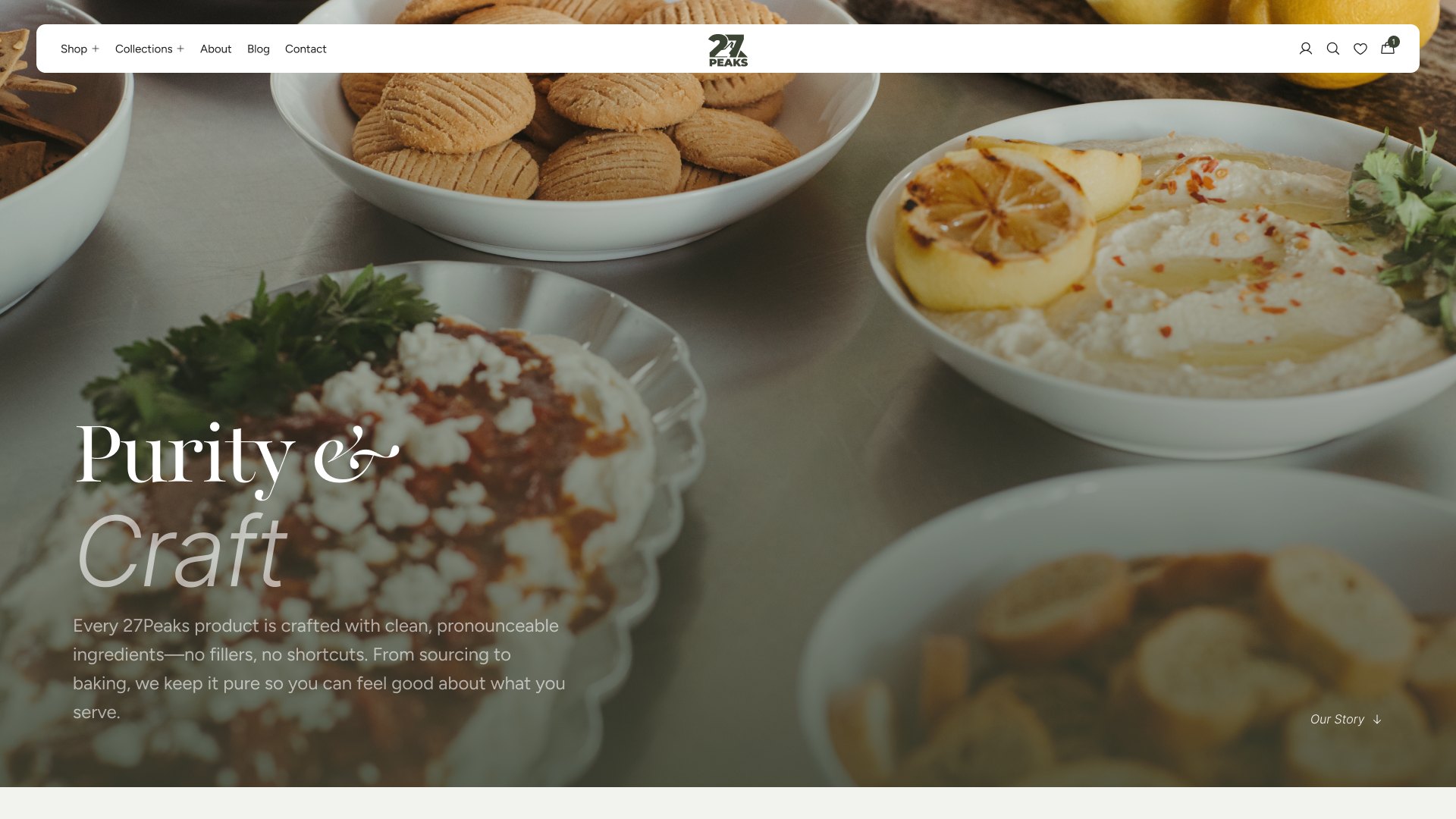 The Purity and Craft section of the 27 Peaks website
