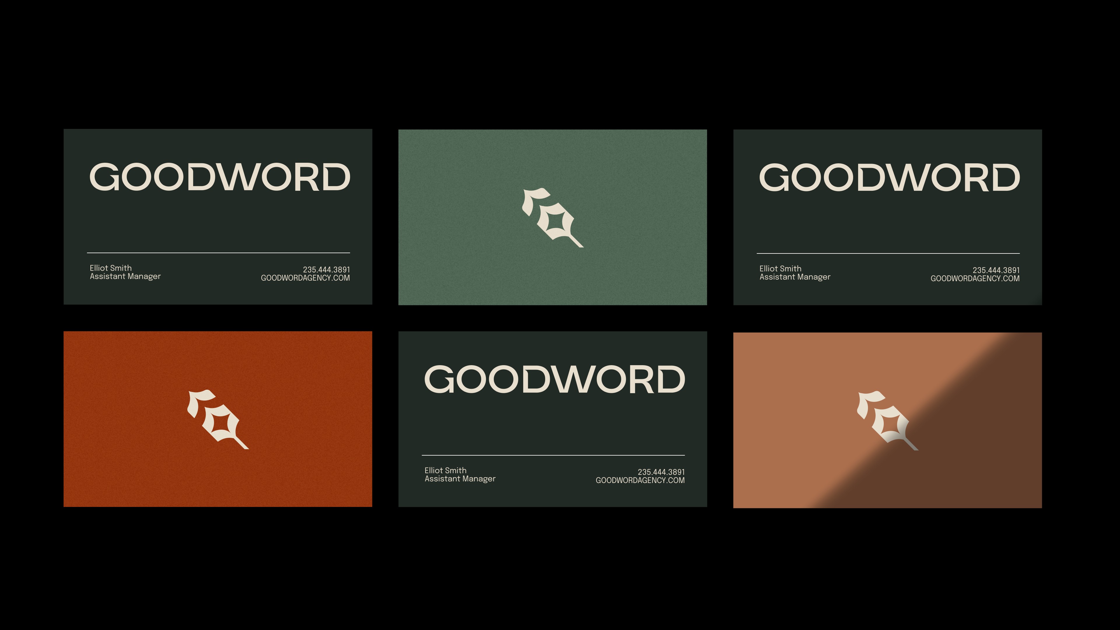 Good Word brand application: Business cards