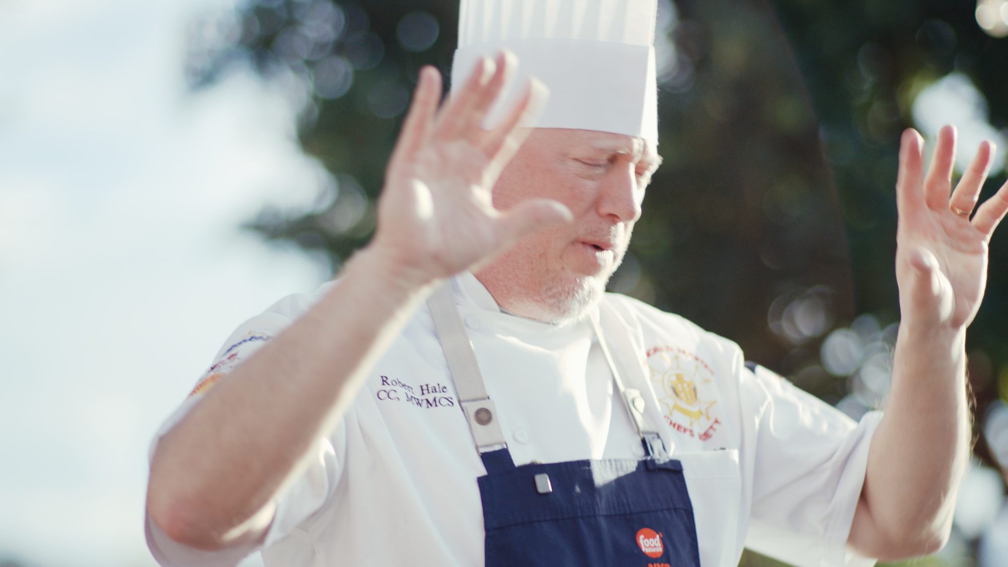 Chef Robert Hale speaking to students
