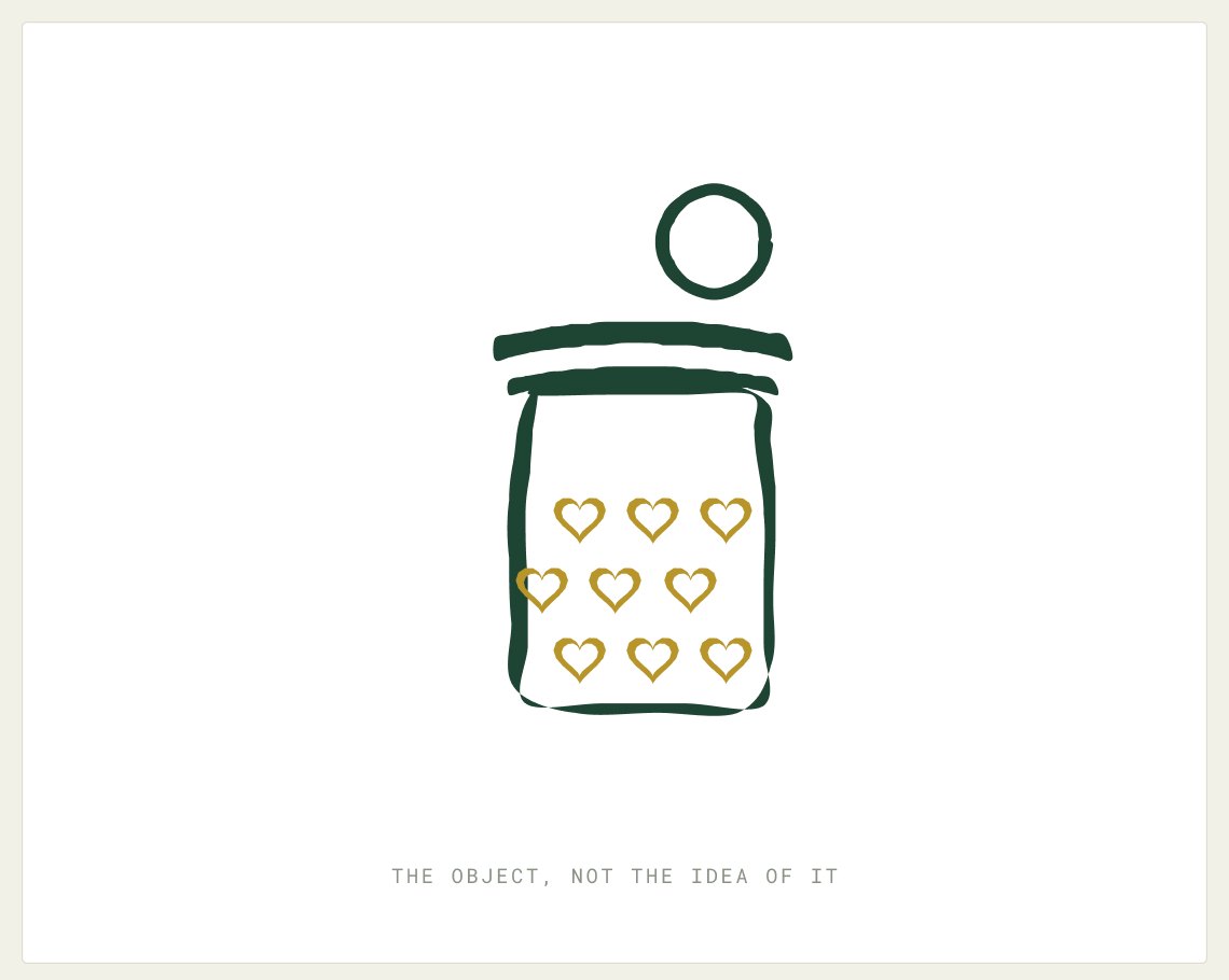 The Coin Jar mark filled with gold hearts