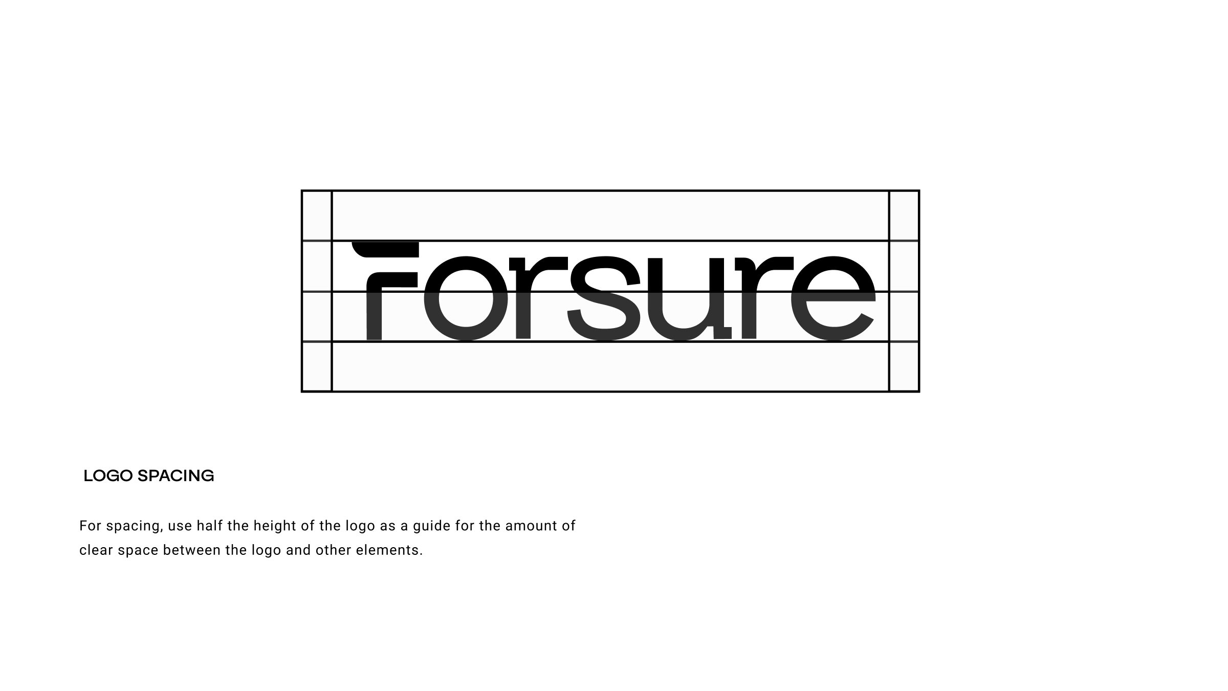 Forsure wordmark with clear-space guides