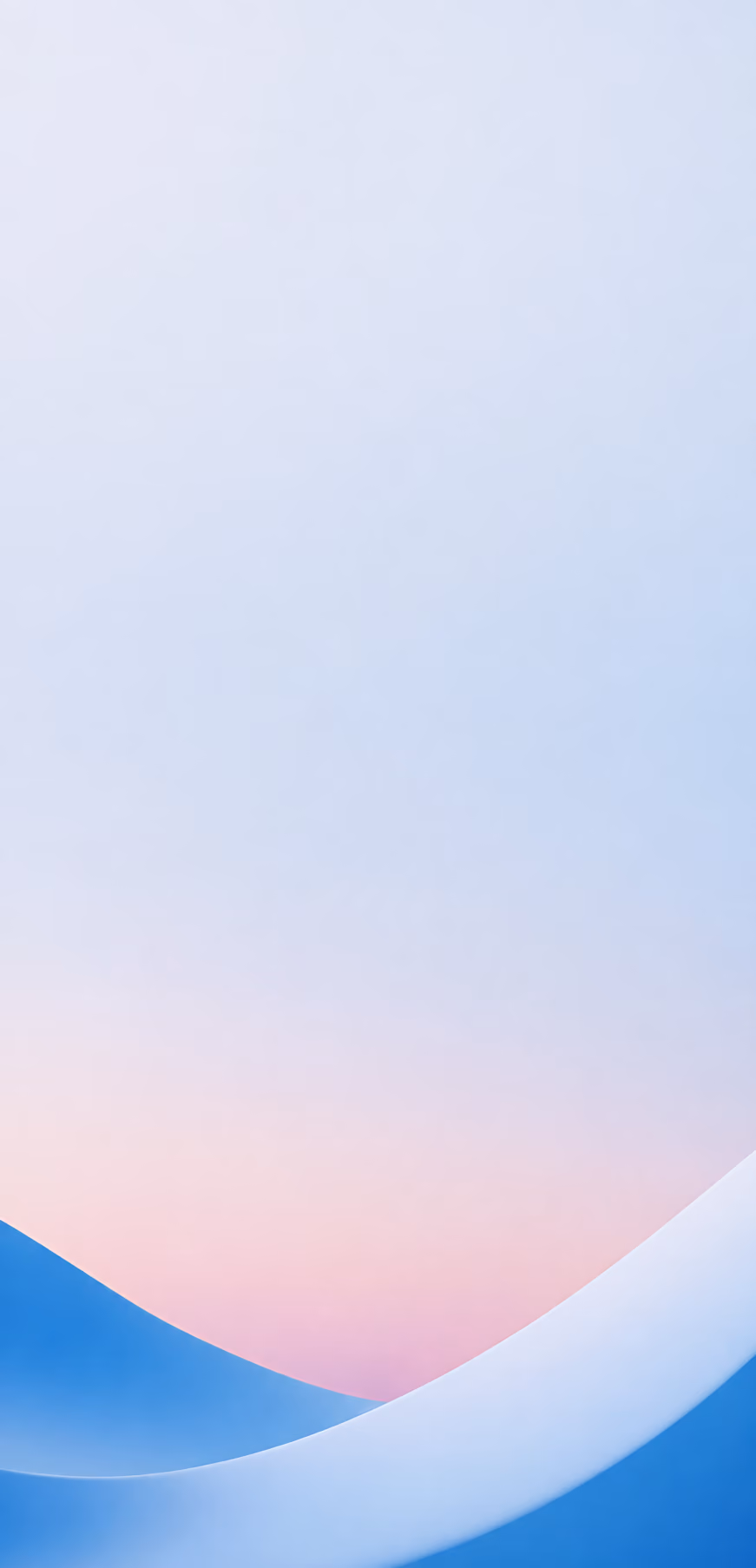 Tall soft pastel gradient background with a blue wave shape at the bottom.