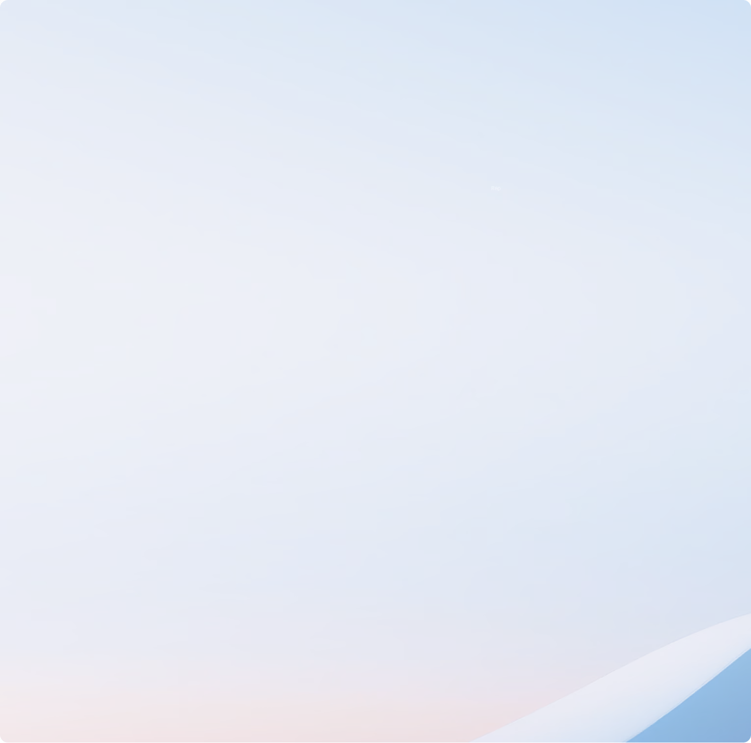 Soft pale blue-to-pink gradient hero background with a diagonal wave shape in the corner.