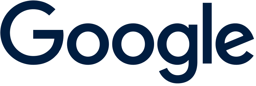 Google logo wordmark rendered in dark navy.