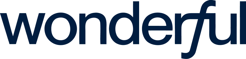 Wonderful company logo in dark navy wordmark lettering
