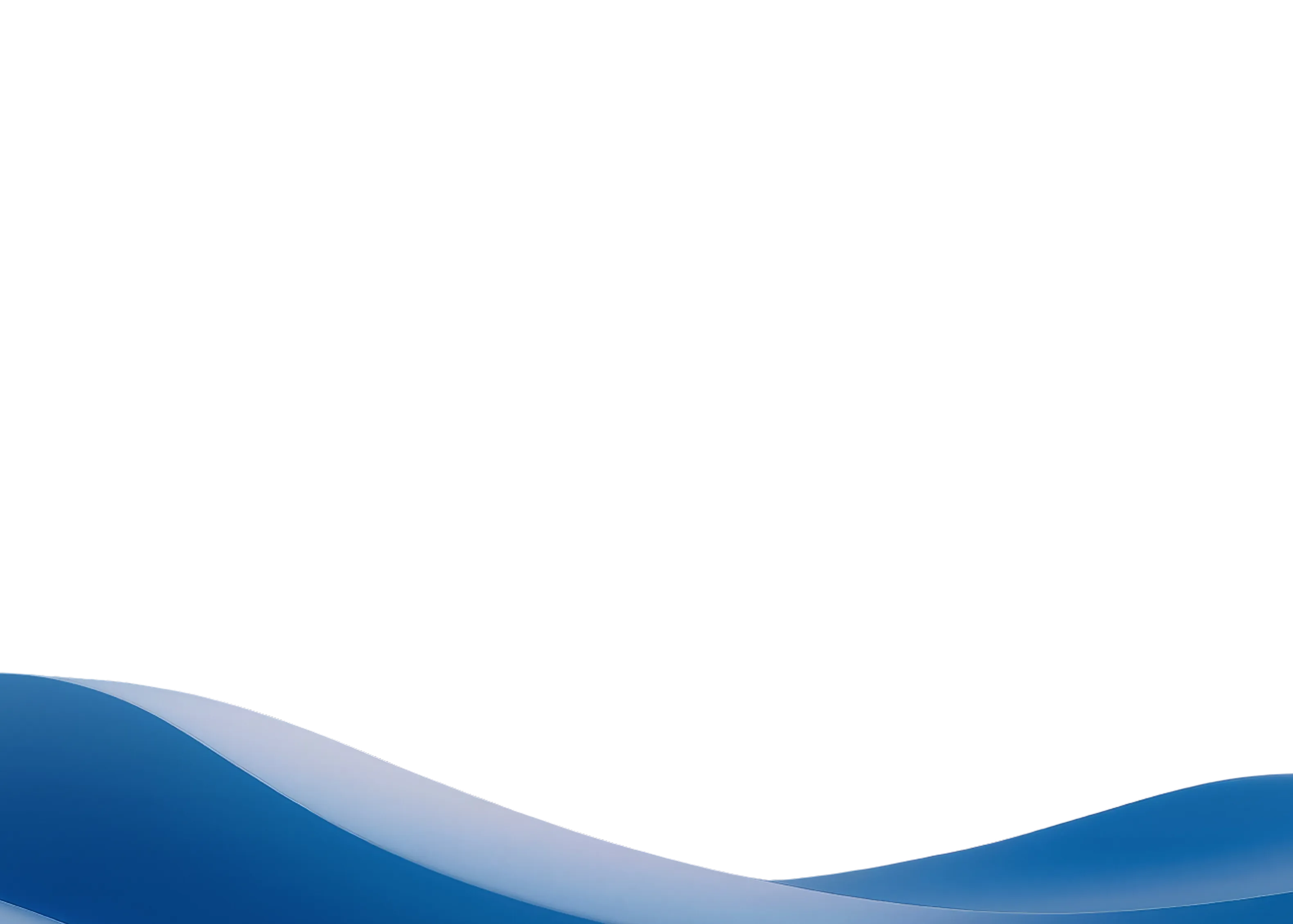 Blue wave-shaped gradient overlay on a white background.