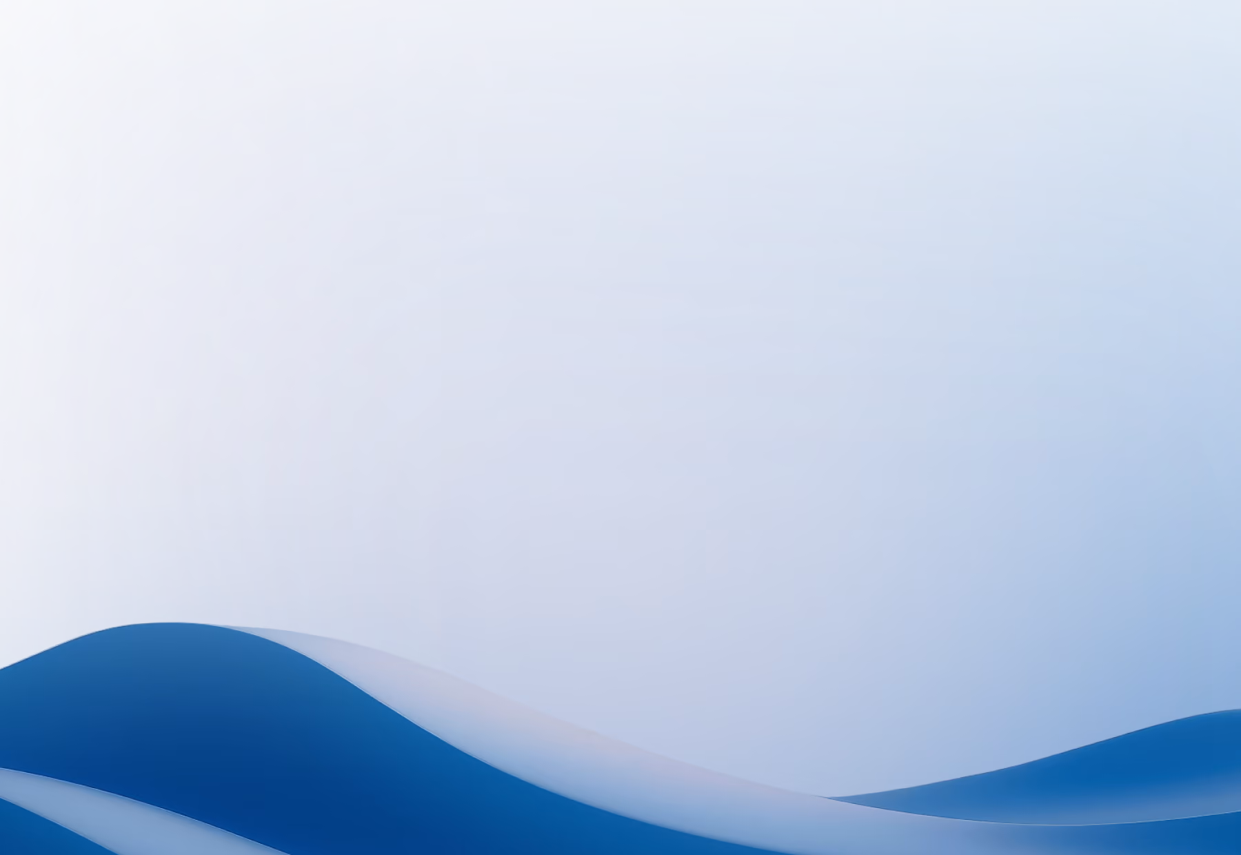 Pale gradient background with a dark blue wave shape rising from the bottom-left.