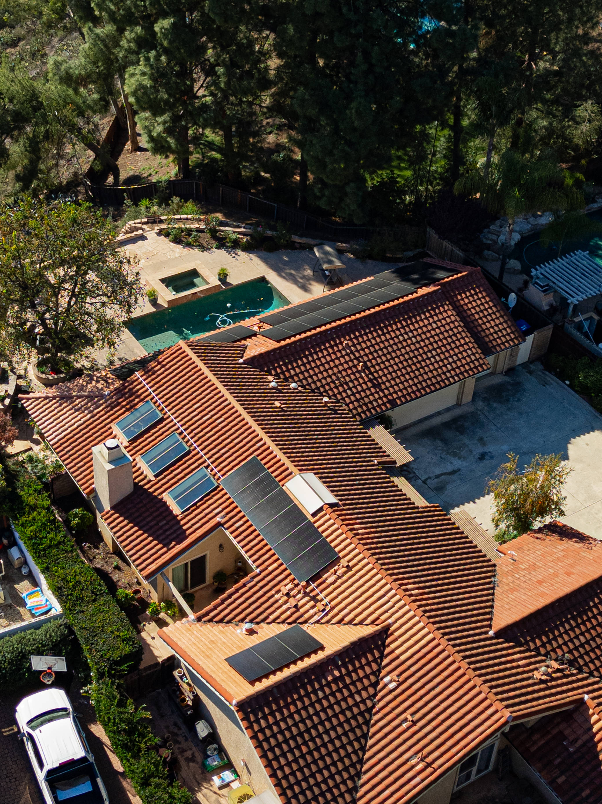 Roof with solar panels