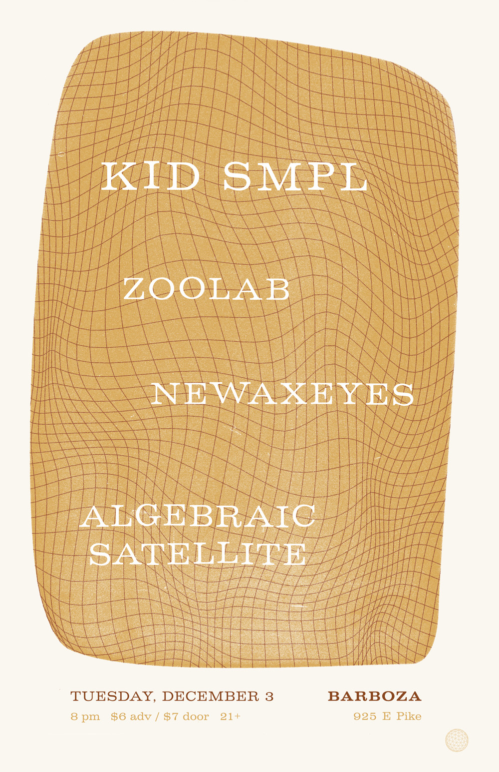 Kid Smpl, Zoolab, Newaxeyes, Algebraic Sattelite @ Barboza