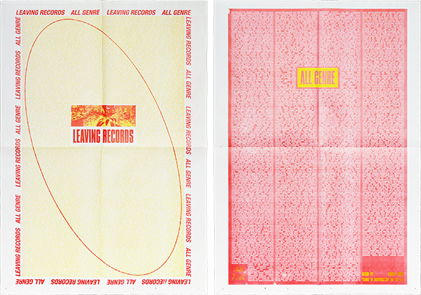 Leaving Records All Genre poster, red/yellow