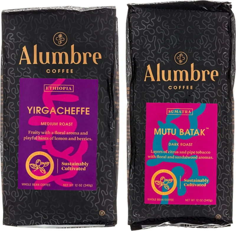 Alumbre Coffee brand and packaging