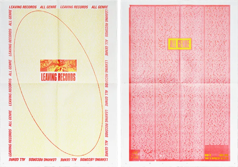Leaving Records All Genre poster, red/yellow