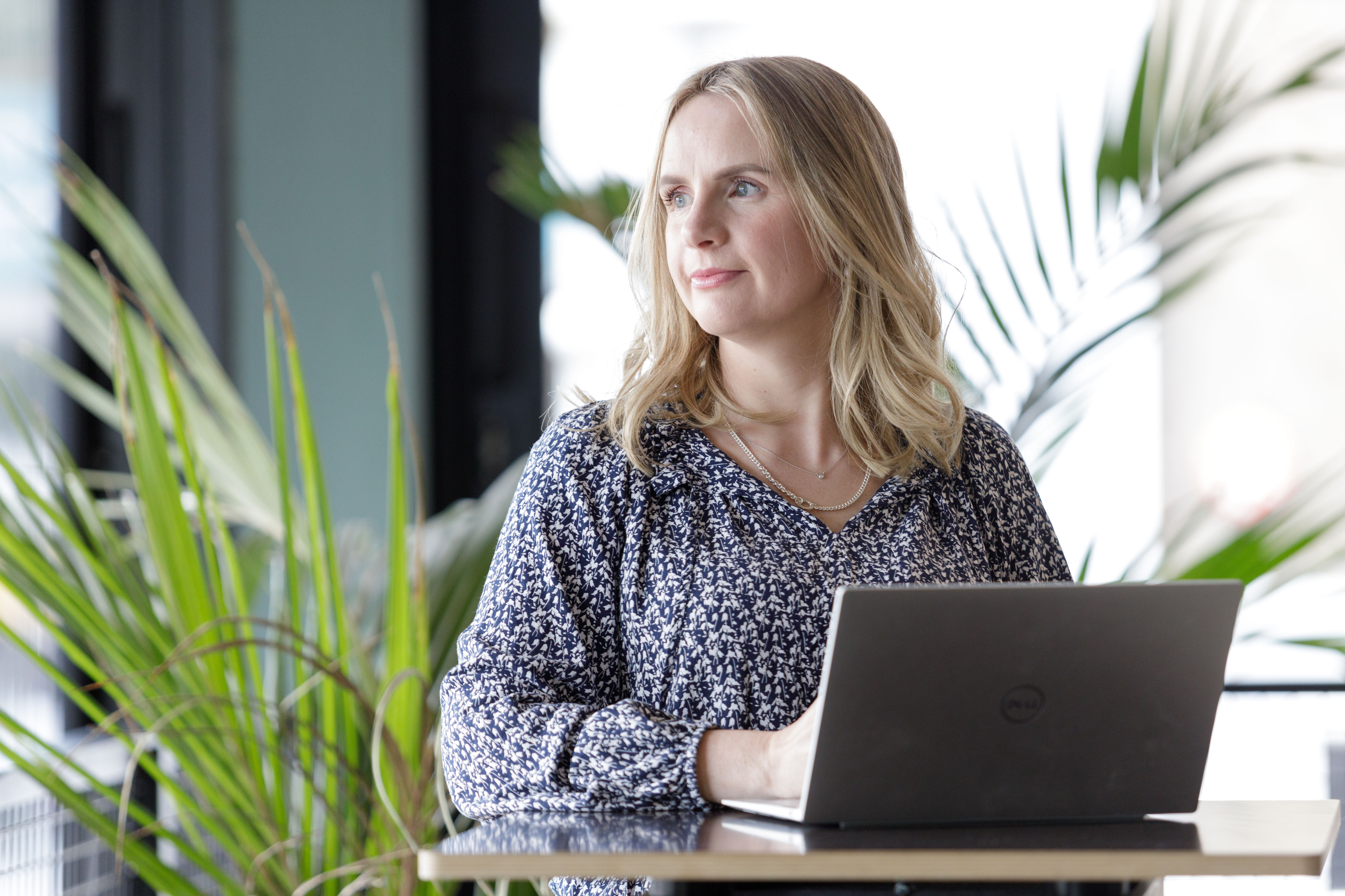 Business owner reviewing cloud-based bookkeeping records