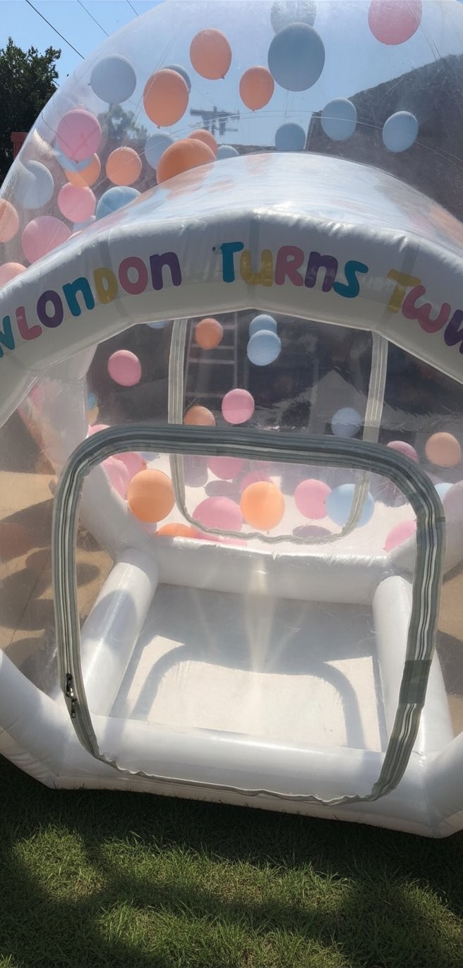 Bubble house with balloons