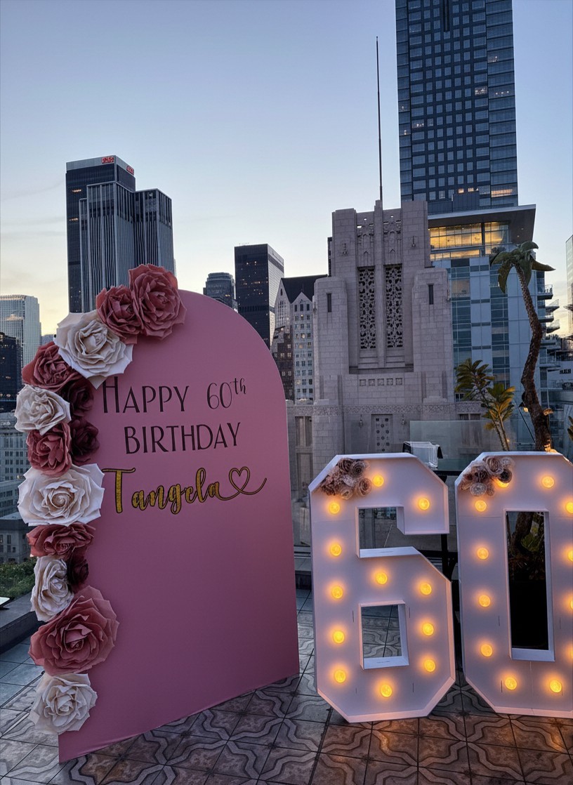 60th birthday marquee numbers