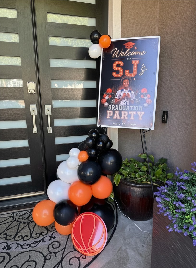 Graduation party welcome sign